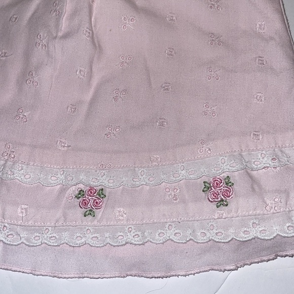 Little Bitty pink eyelet with roses, ribbon, sleeves sundress 3-6 month hairloom - Picture 3 of 5